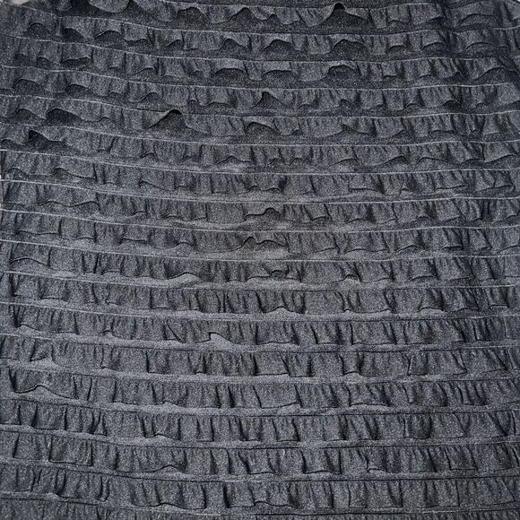 Black Ruffle Gothy Sheer Top Witchy Derek Heart Button High Neck Size L - Picture 2 of 8